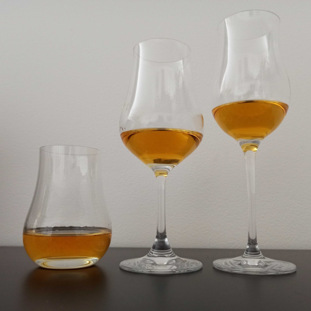 3 different cognac glasses