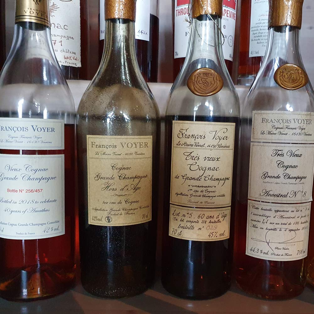 An assortment of Voyer bottles