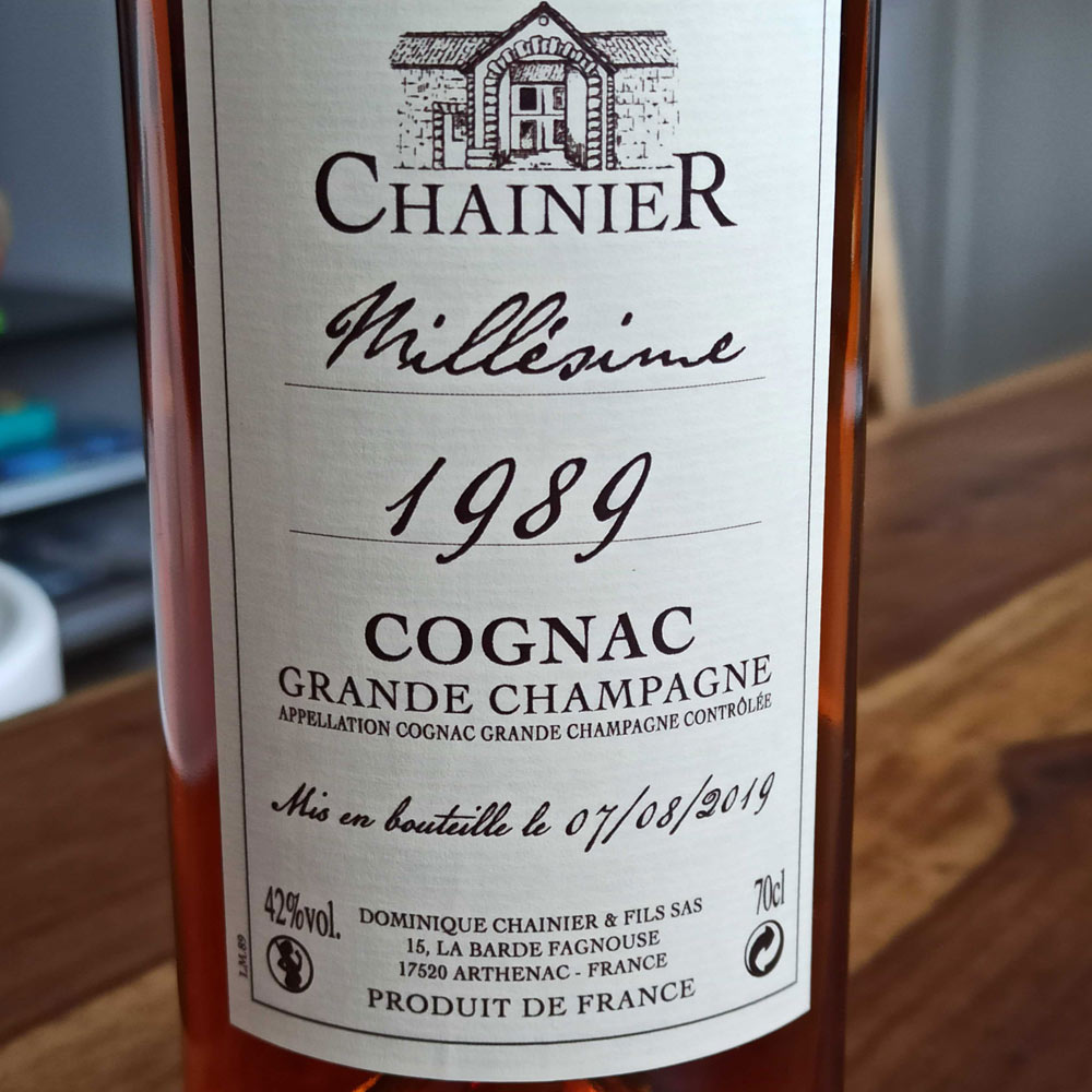 Chaineir Millesime 1989 front label