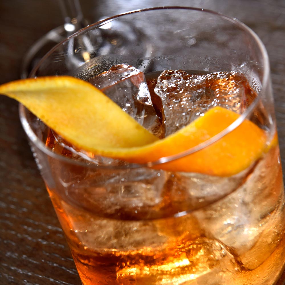 close up of the Sazerac cognac cocktail