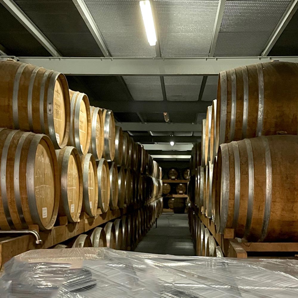 B2B cognac bulk project barrels in cellar