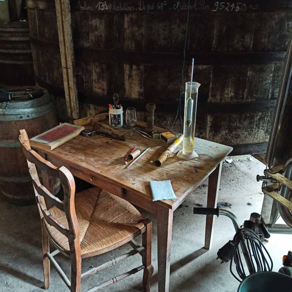 Bureau of a cognac producer in his cellar