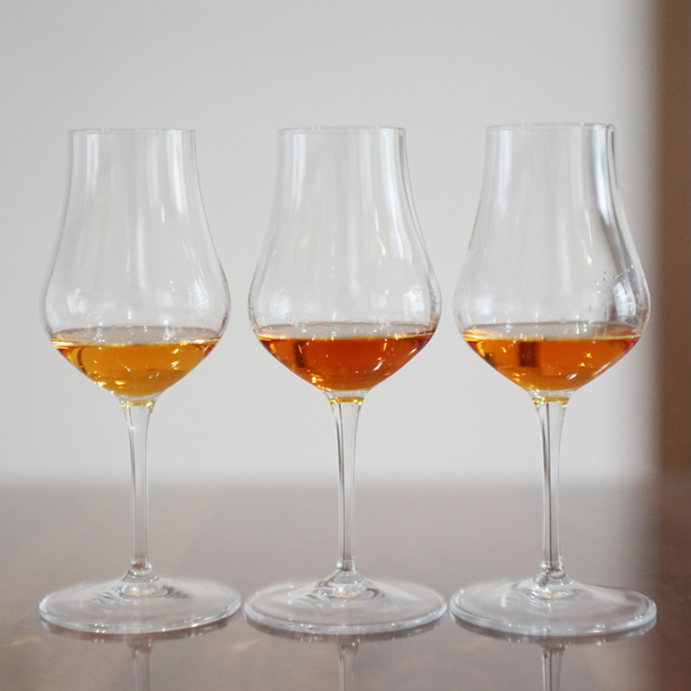 3 glasses with Cognac 